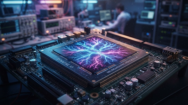 Neuromorphic processor silicon chip